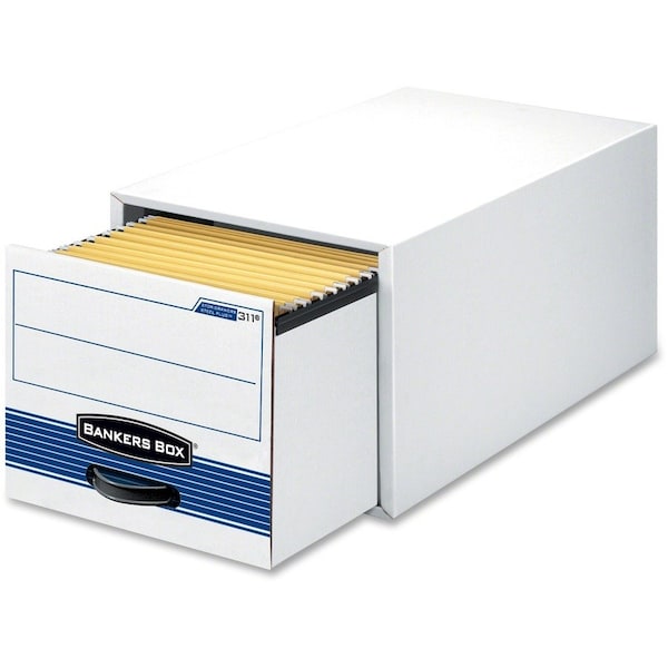 Stor/Drawer File, Ltr, 12-1/2"x23-1/4"x10-3/8", 6/CT, White/BE PK
